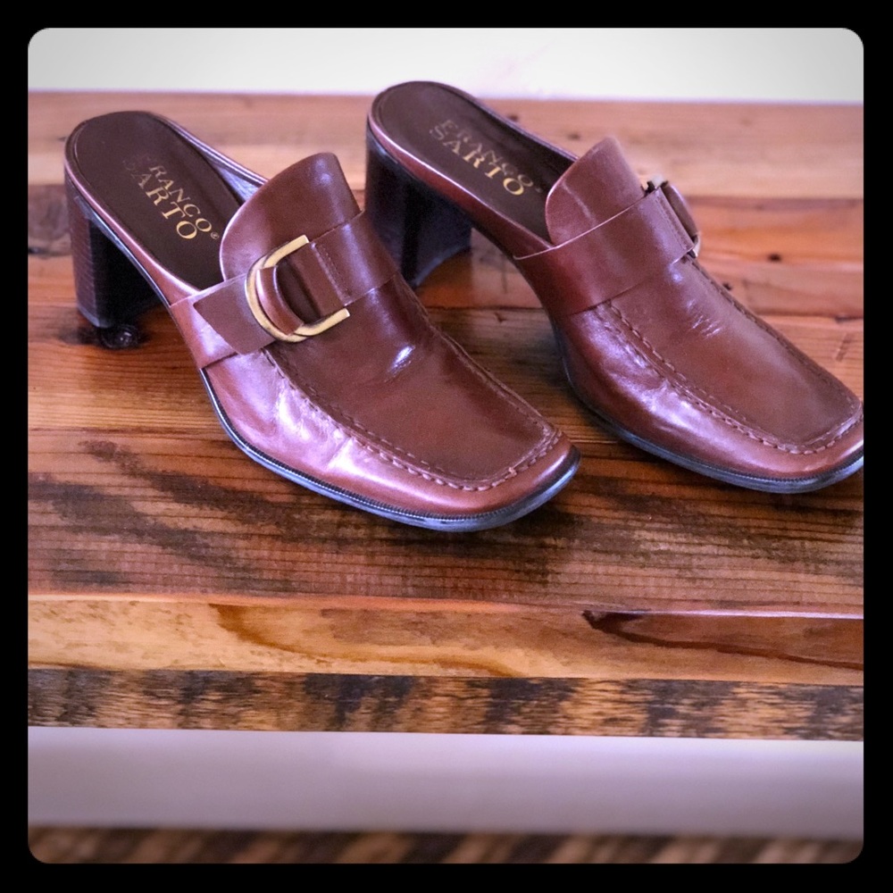 👠Franco Sarto Stacked or Block Heel-Chocolate 👠